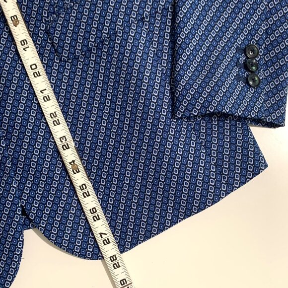 Banana Republic Womens Blue Patterned Blazer Size 6 Business Casual - Picture 10 of 14